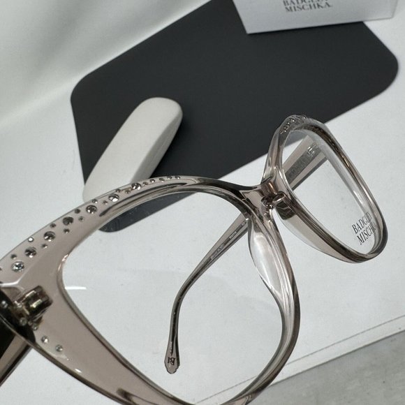 Badgley Mischka Maxina With Gem Stones Almond 52 [] 17 Eyeglasses Frame Cat Eye - Picture 10 of 14